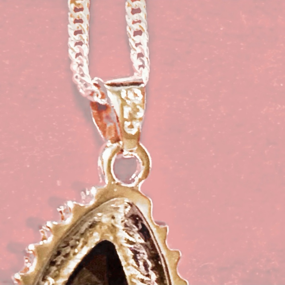 SS 925 CHAIN & PENDANT BLUE & CLEAR CUBIC ZIRCONIA - Picture 5 of 6